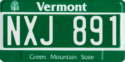 VT license plate NXJ891