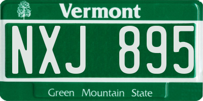 VT license plate NXJ895