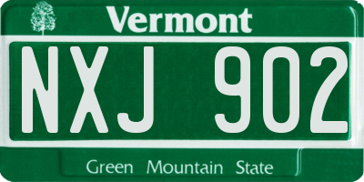 VT license plate NXJ902