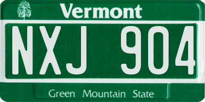 VT license plate NXJ904
