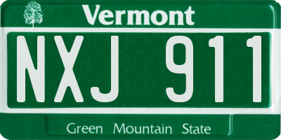 VT license plate NXJ911