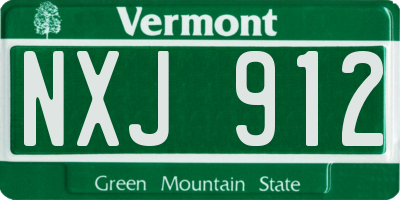 VT license plate NXJ912