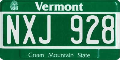 VT license plate NXJ928