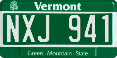VT license plate NXJ941