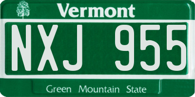 VT license plate NXJ955