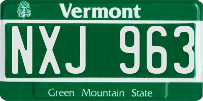 VT license plate NXJ963
