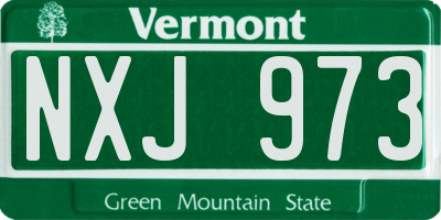 VT license plate NXJ973