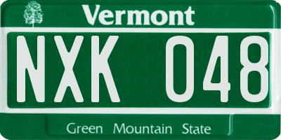 VT license plate NXK048