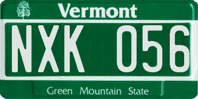 VT license plate NXK056