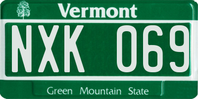 VT license plate NXK069