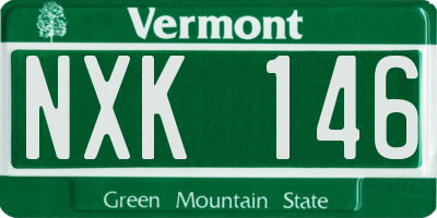 VT license plate NXK146