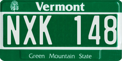 VT license plate NXK148