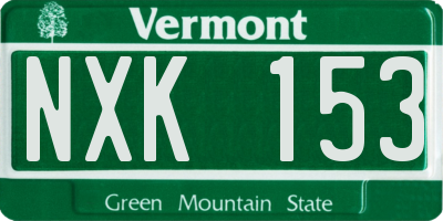 VT license plate NXK153