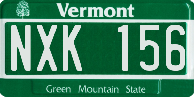 VT license plate NXK156