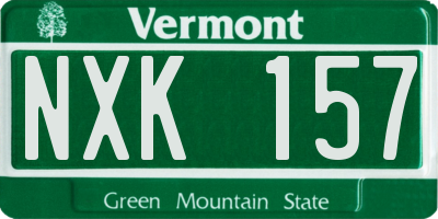 VT license plate NXK157