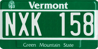 VT license plate NXK158