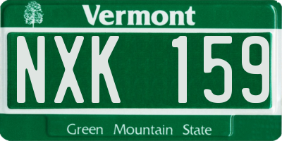 VT license plate NXK159