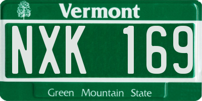 VT license plate NXK169
