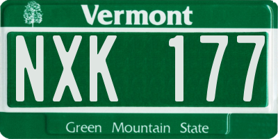 VT license plate NXK177