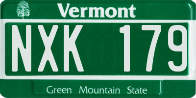 VT license plate NXK179