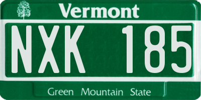 VT license plate NXK185