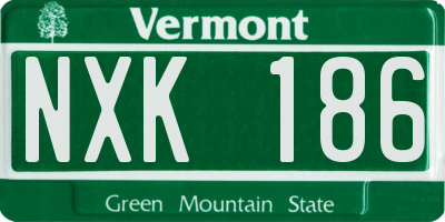 VT license plate NXK186