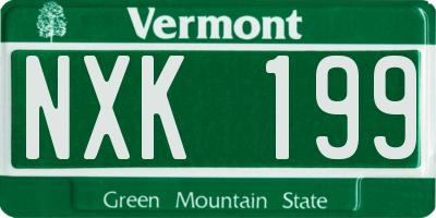 VT license plate NXK199