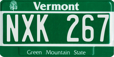 VT license plate NXK267