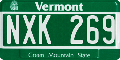 VT license plate NXK269