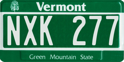 VT license plate NXK277