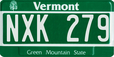 VT license plate NXK279