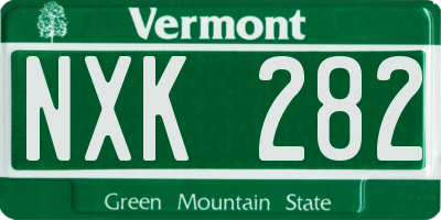 VT license plate NXK282