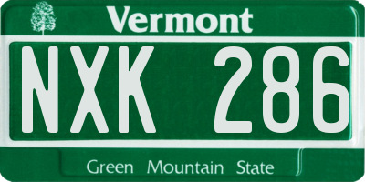 VT license plate NXK286