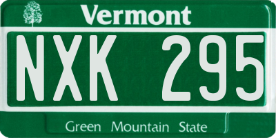 VT license plate NXK295