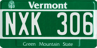 VT license plate NXK306