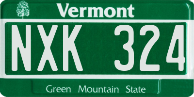 VT license plate NXK324