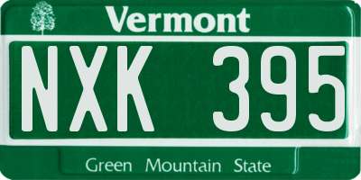 VT license plate NXK395