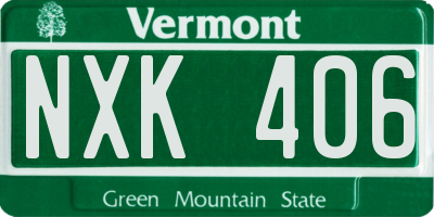 VT license plate NXK406
