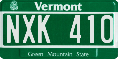 VT license plate NXK410