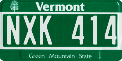 VT license plate NXK414
