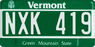 VT license plate NXK419