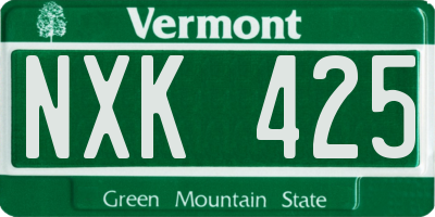 VT license plate NXK425