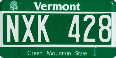 VT license plate NXK428