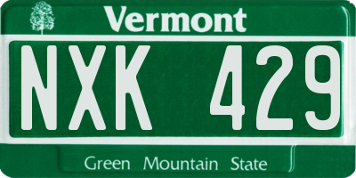 VT license plate NXK429