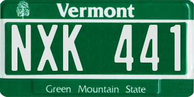 VT license plate NXK441