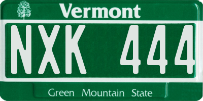 VT license plate NXK444