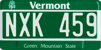 VT license plate NXK459