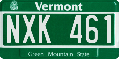 VT license plate NXK461