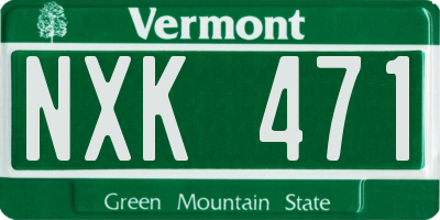VT license plate NXK471