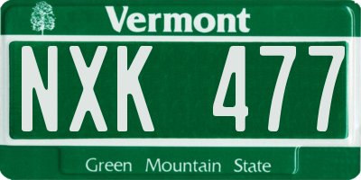 VT license plate NXK477